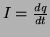 $I=\frac{dq}{dt}$