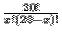 $\frac{20!}{x!(20-x)!}$