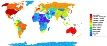 Sitios de internet por países.